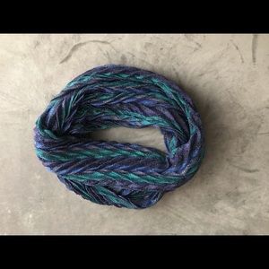 Navy and Teal Shimmery Infinity Scarf